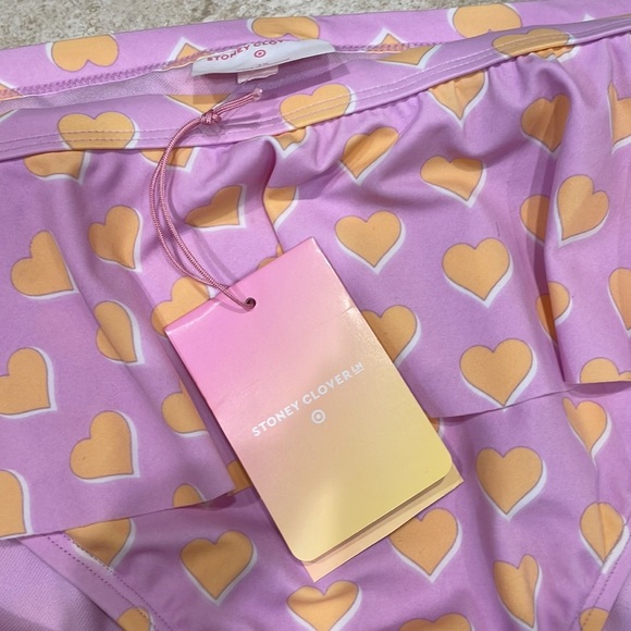 NWT! Stoney Clover Lane x Target Purple Hearts Ruffle Bikini Bottoms 1X - Picture 3 of 6